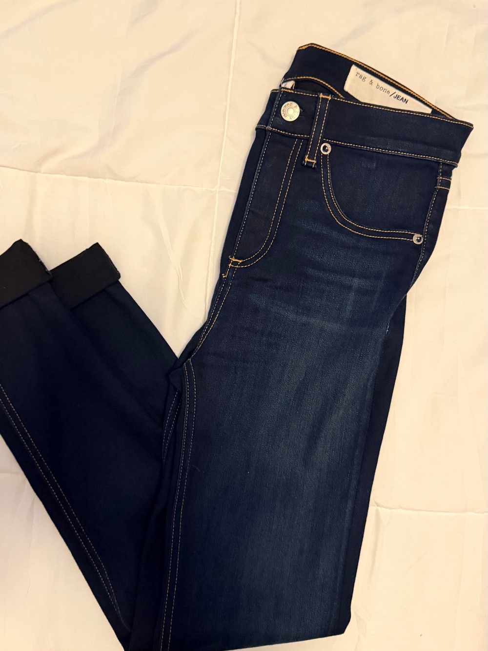 rag & bone Dark Indigo Skinny Jeans high rise